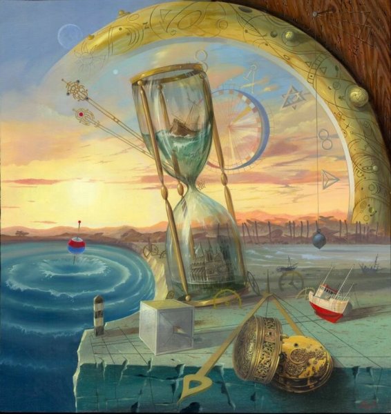 Часы акварель