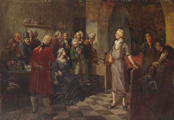 Посещение императрицей Елизаветой Петровной мастерской Ломоносова