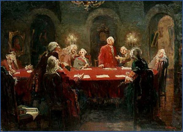 И.Фёдоров. Императрица Екатерина II У Ломоносова.