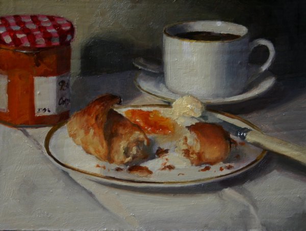 Живопись зима завтрак