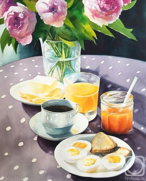 Натюрморт завтрак живопись
