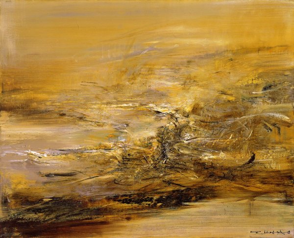 Картина абстракция в коричневых тонах