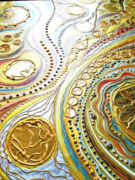 Современная Абстрактная живопись с золотом