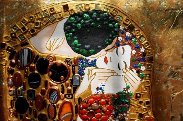 Картина абстракция золото