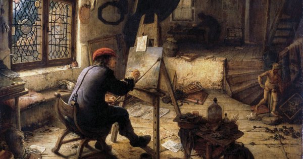 Адриан Ван Остаде мастерская художника 1663