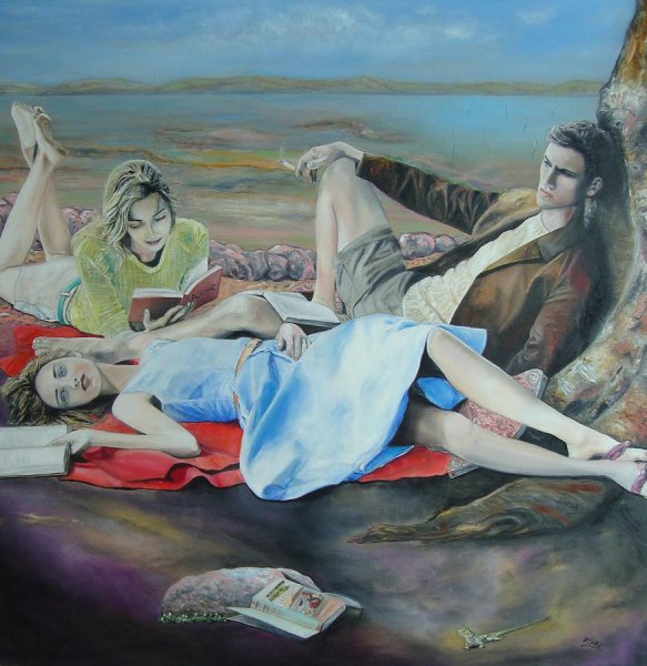 Цветков Виктор Александрович «велосипедная прогулка» 1965