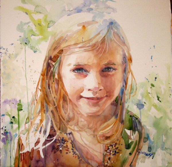 Живописный портрет акварелью