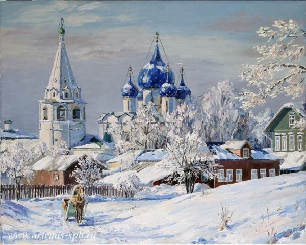 Зимний пейзаж с Церковью