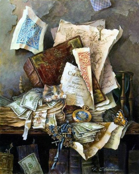 Мужской натюрморт с деньгами