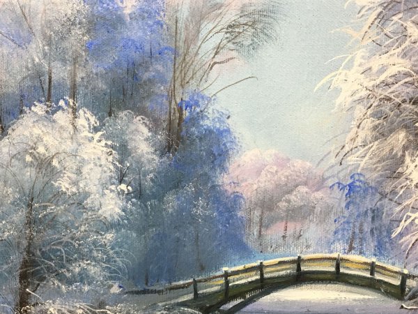 Зима в парке живопись