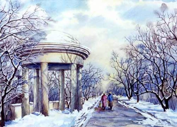 Кремер Марк художник картина зима в Питере