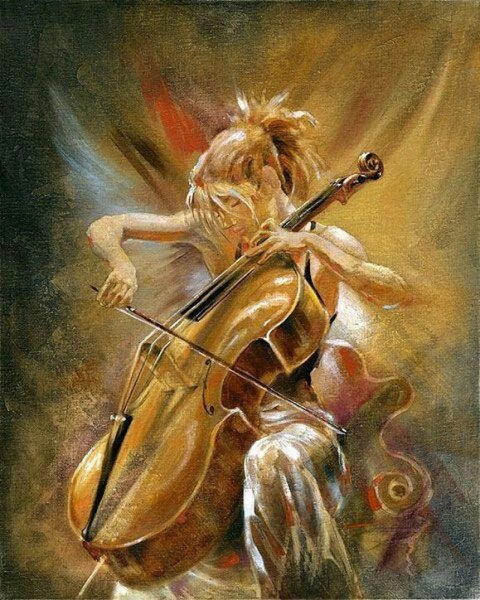 Виолончель живопись