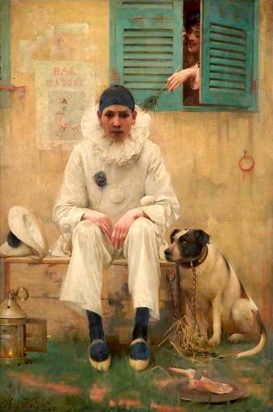 Арлекин и Пьеро картина Пикассо