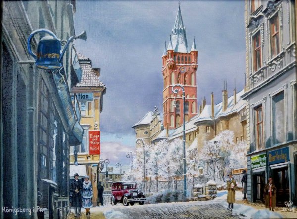 Кафедральный собор Калининград акварель