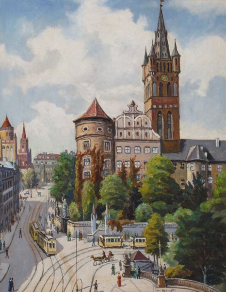 Рыбная деревня Калининград акварель