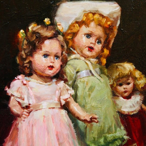 Дети с куклами в живописи