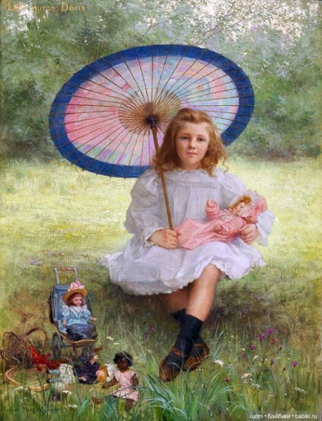 Девочка с зонтиком картина