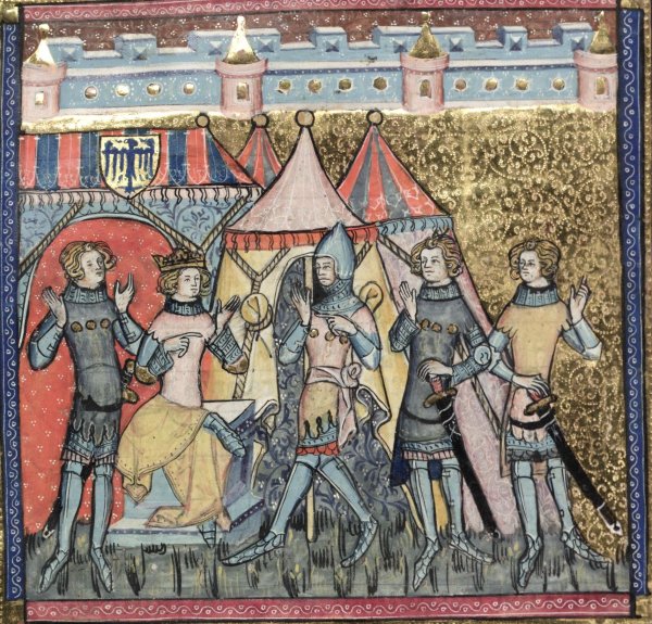 Король Артур Средневековая миниатюра
