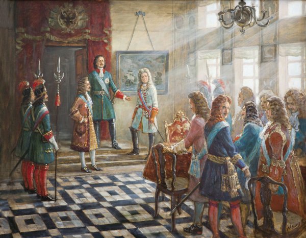 Царский стол при Петре 1