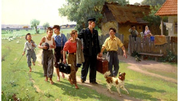 Цветков Виктор Александрович «прием в пионеры» 1951