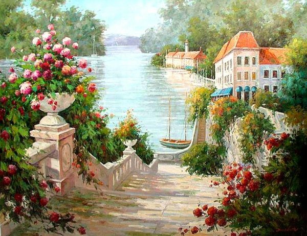 Море набережная живопись
