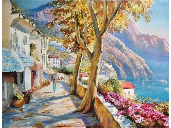 Картина прогулка по набережной