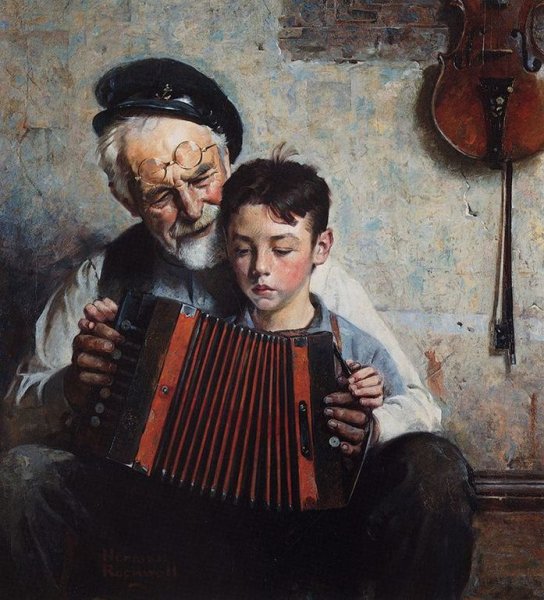 Иван Сизов с гармоникой