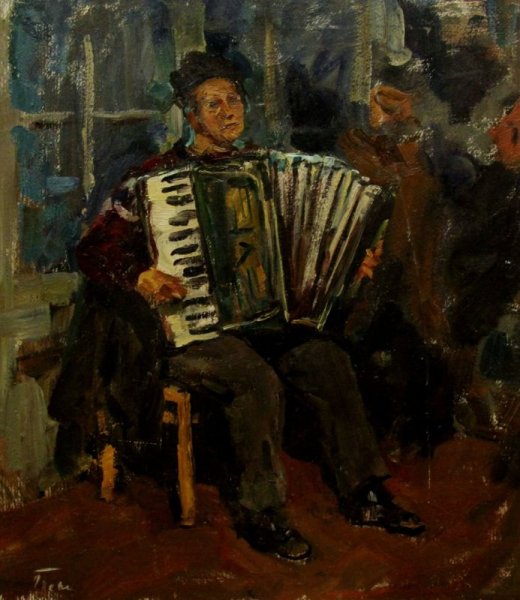 Баянист живопись