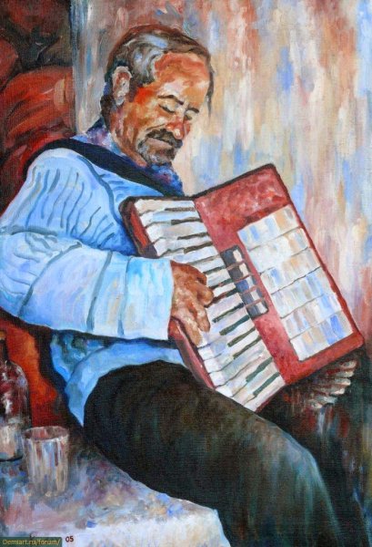Аккордеон в живописи