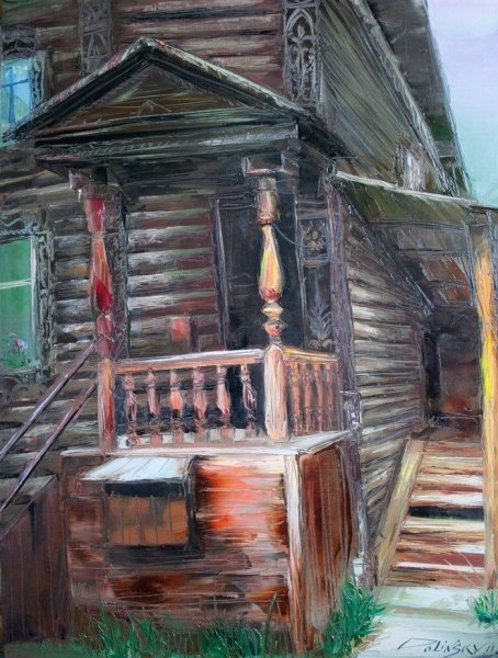 Деревянные дома в живописи