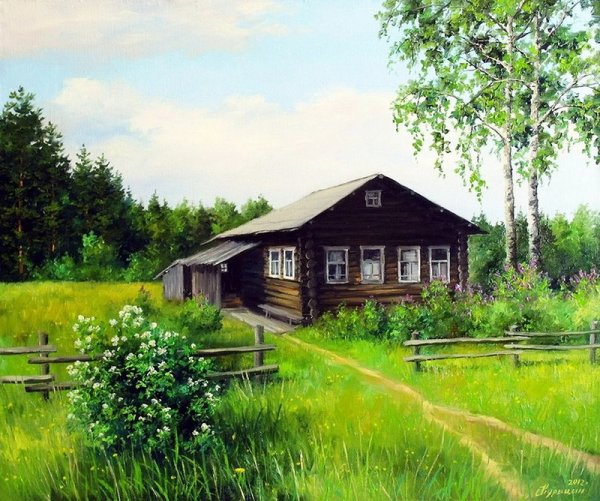 Художник Сергей Курицын Деревенские просторы