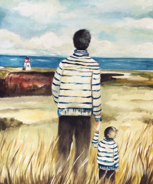 Отец и сын иллюстрация