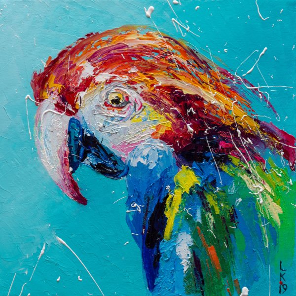 Попугаи в абстрактной живописи