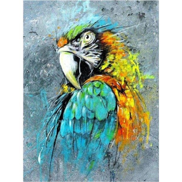 Попугай пастелью