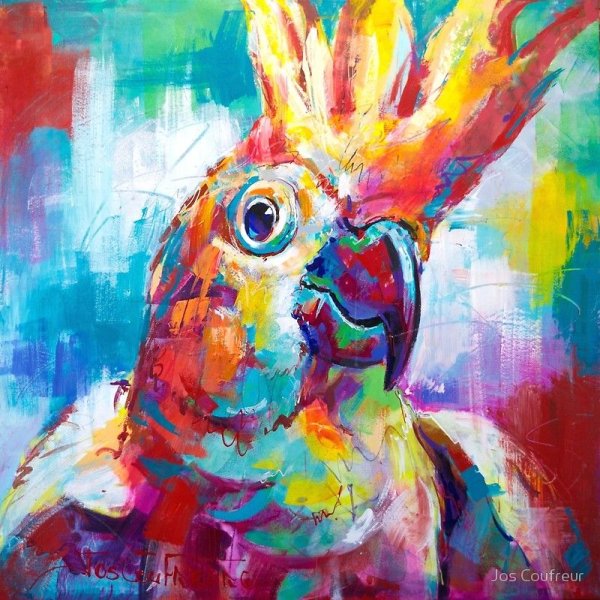 Попугаи в абстрактной живописи