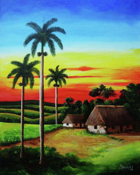 Картина Куба машина маслом