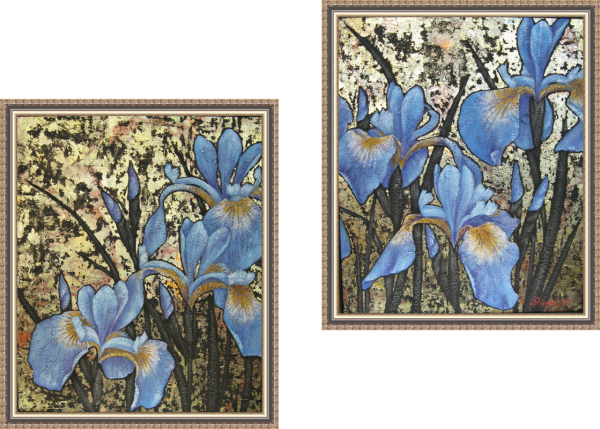 Картины ирисы с поталью