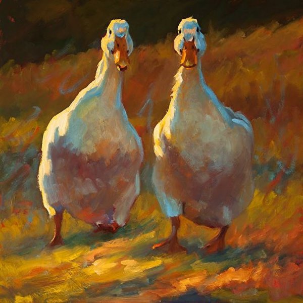 Гусь пастелью