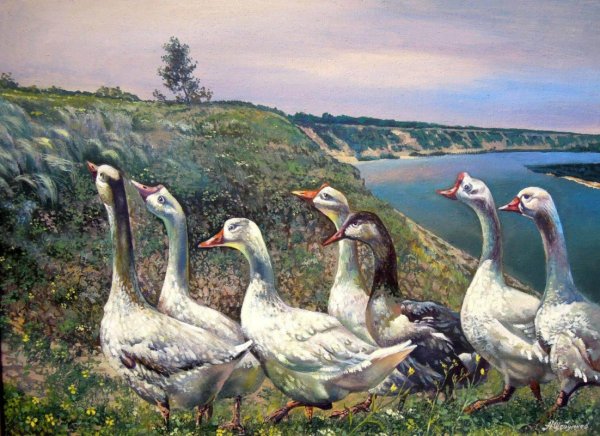 Гусь гуменник живопись
