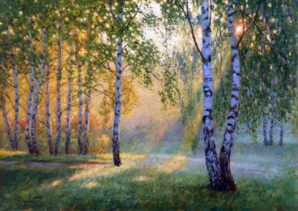 Берёзовый лес в живописи Лукиянов