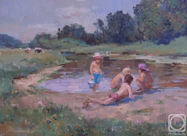 Дети на реке в живописи