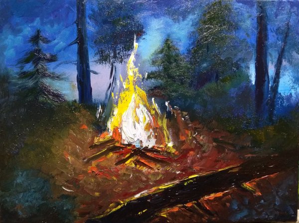 Костер в картинах художников