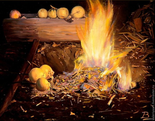 Костер в картинах художников