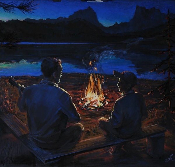 Вечерние посиделки у костра