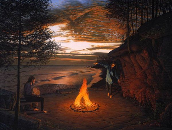 Костер картина