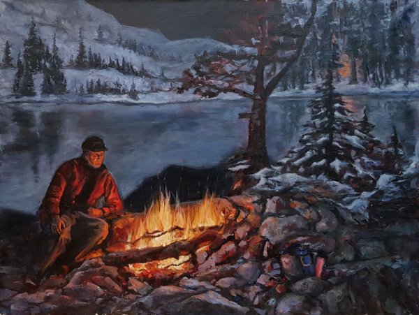 Пейзаж с костром