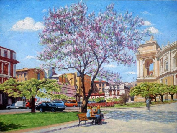 Старый Одесский дворик в живописи