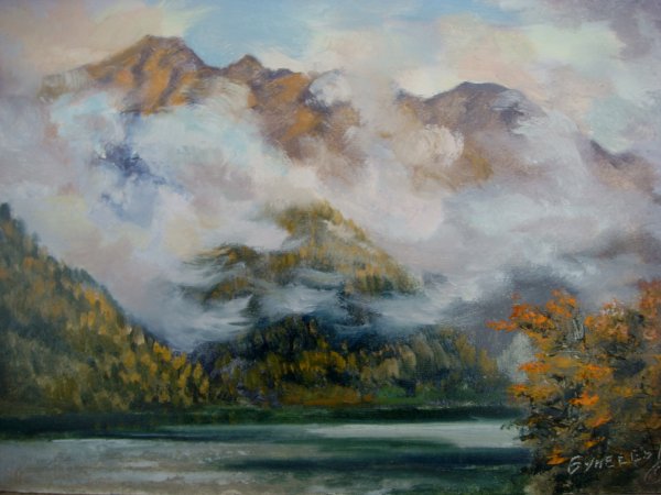 Озеро Рица живопись