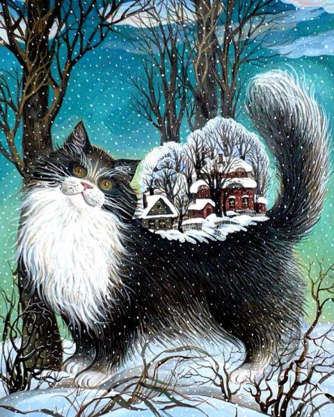 Зимние коты Татьяны Хазовой