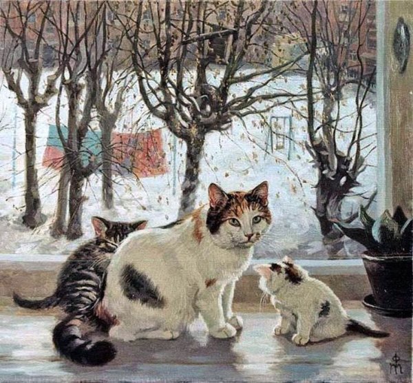 Пейзаж с кошкой